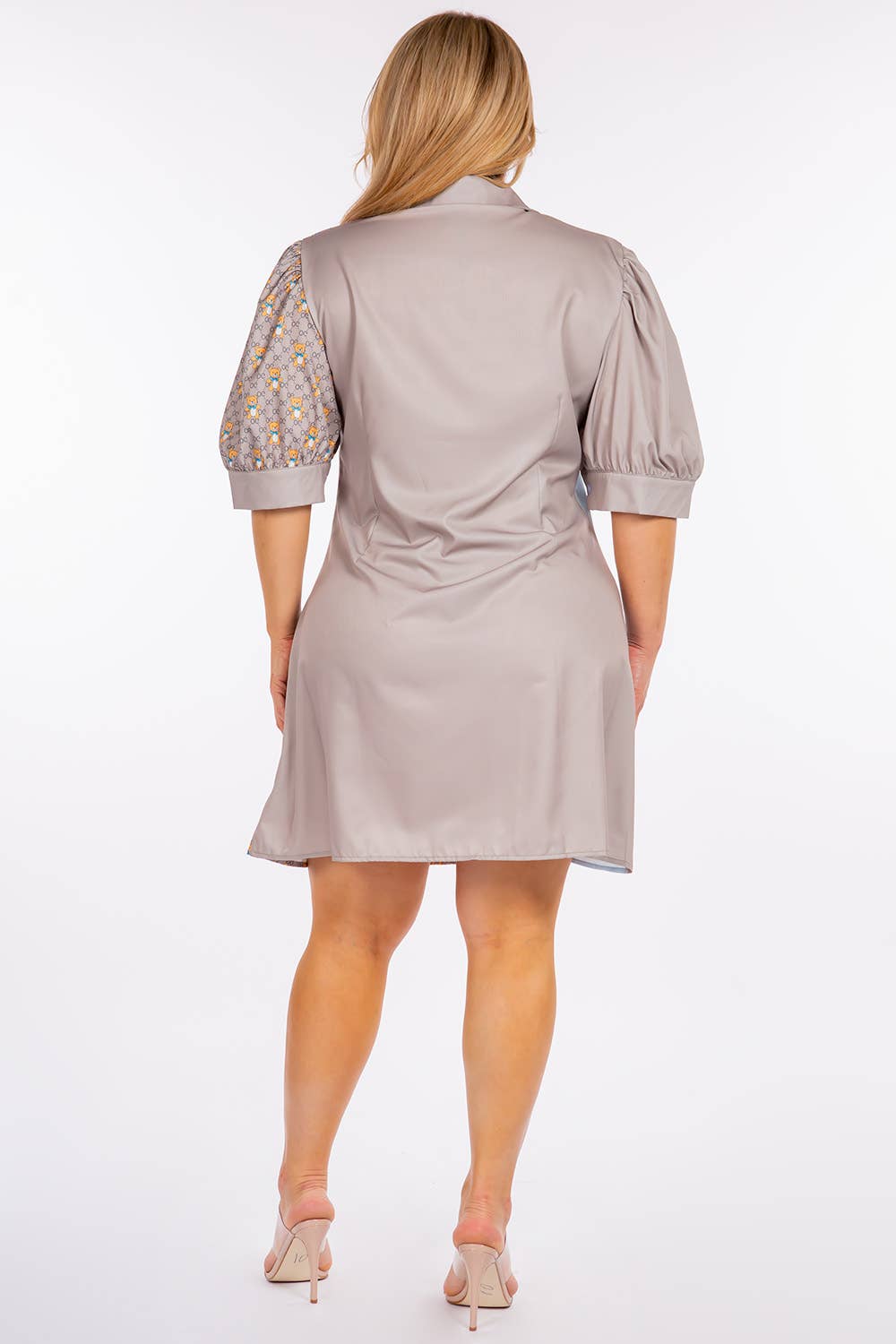 Teddy Bear Graphic Print Short Dress