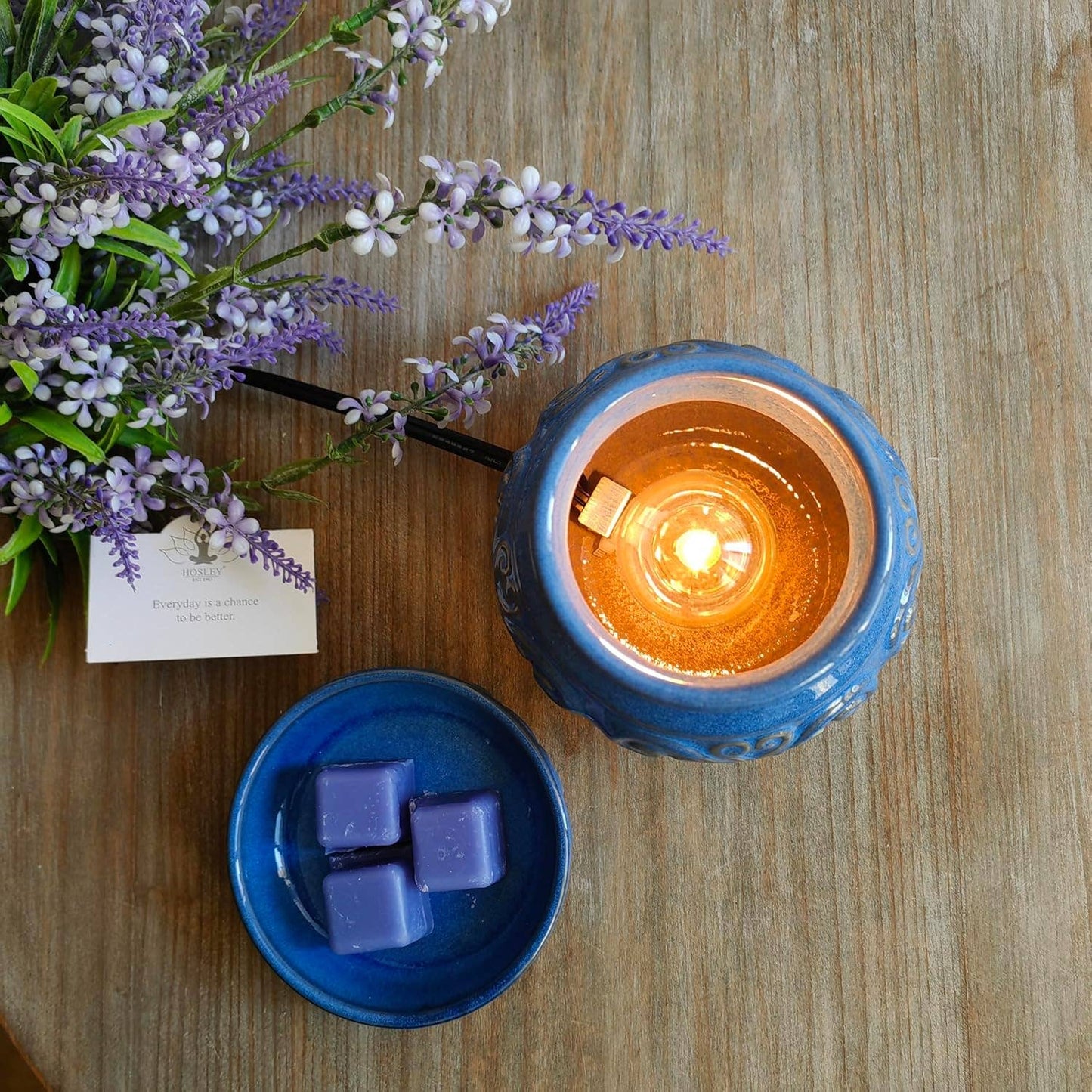Hosley - 5IN CERAMIC ELECTRIC WARMER-BLUE