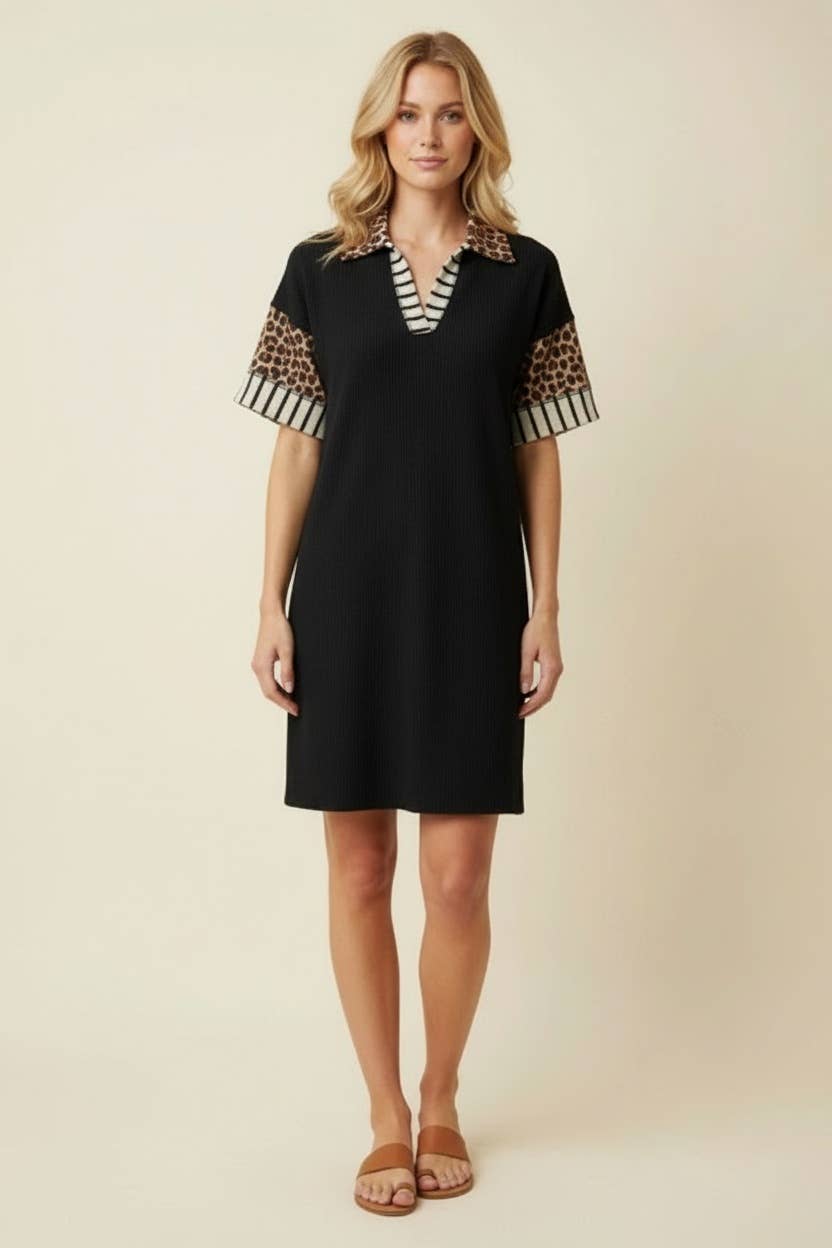 HEIMISH - ED6878-11 V-neck polo collar dress