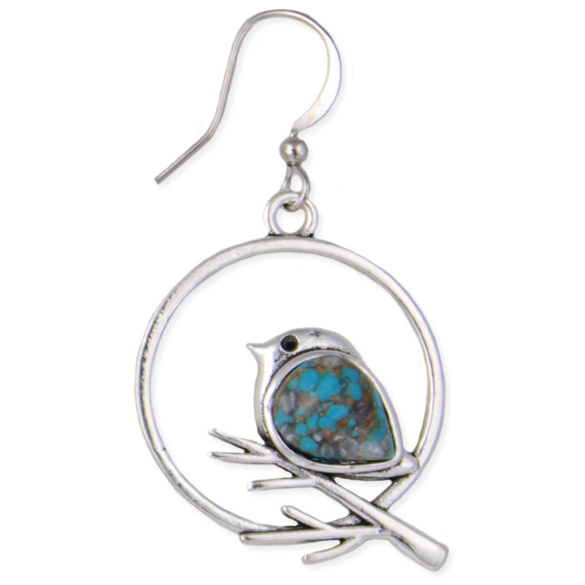 ZAD - Morning Song Turquoise Bird Silver Earrings