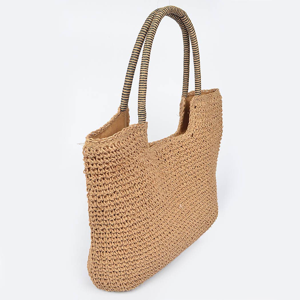 3AM BY H&D ACCESSORIES - Faux Straw Tote Bag