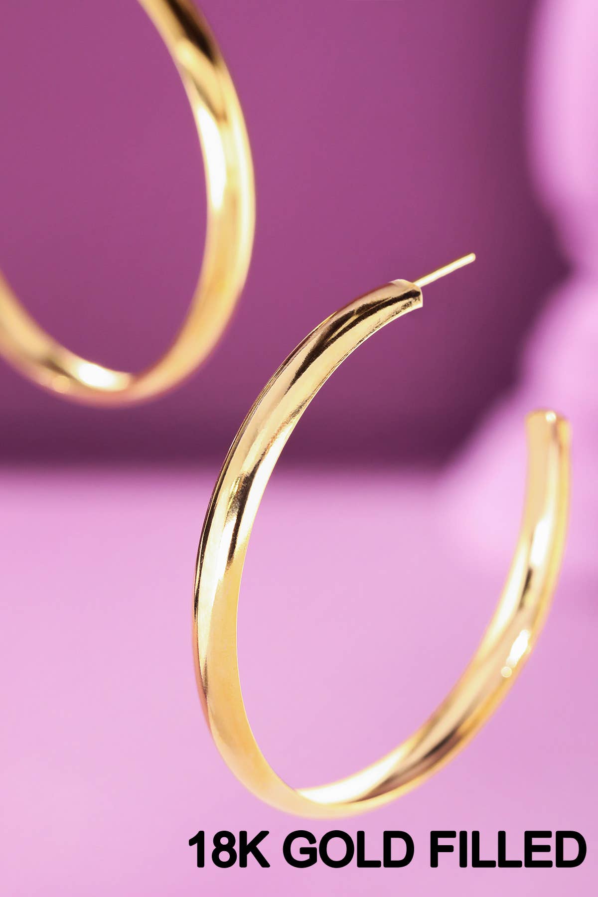 Urbanista - 18K Gold Filled Semi Hoop Earrings
