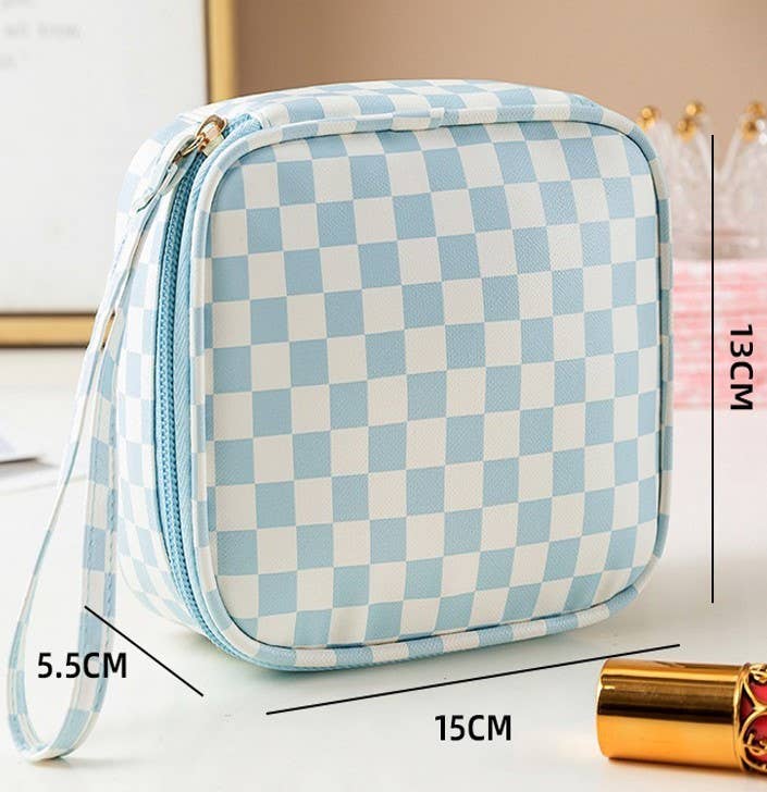 JOSSLYN by wall to wall - TRAVEL CHECKER MAKEUP COSMETIC POUCH BAG | 40P537