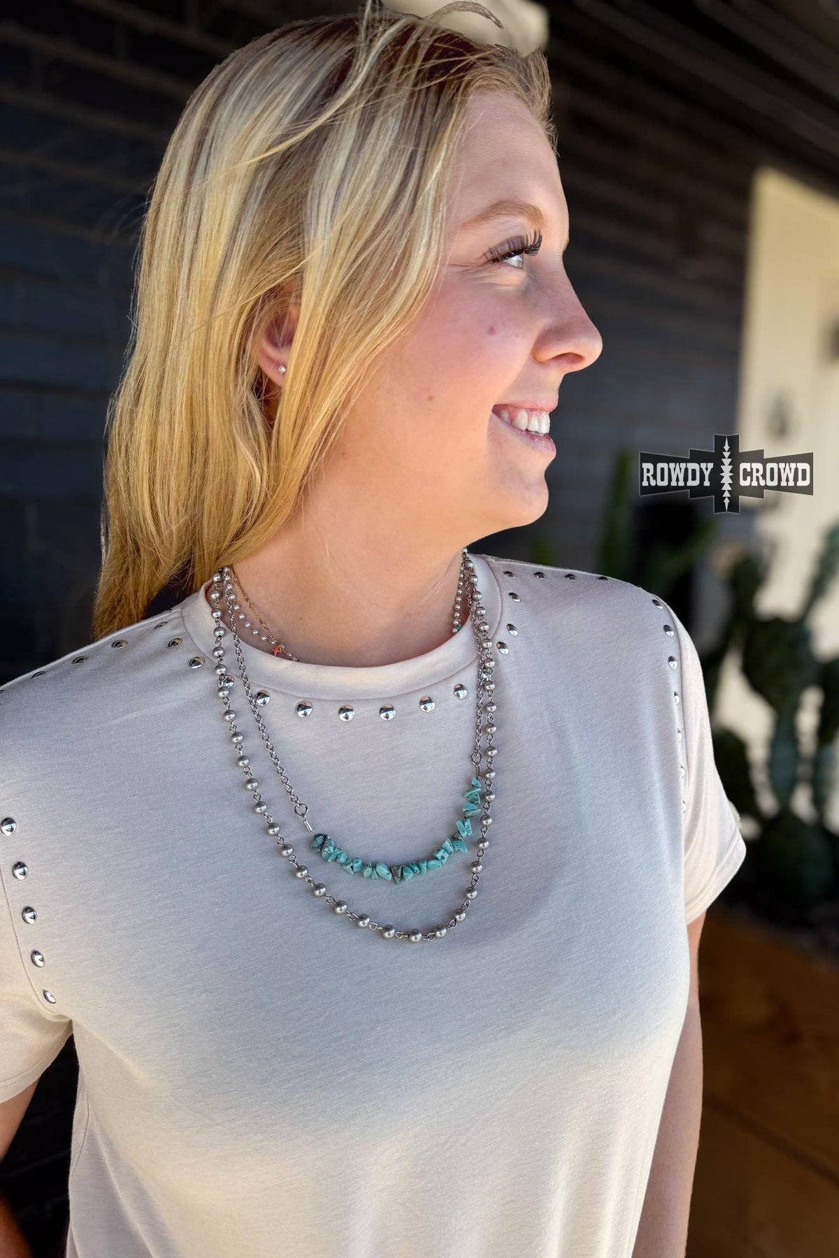 Rowdy Crowd Clothing - Turquoise Pearl Necklace