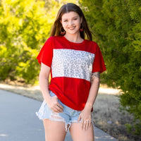 Leopard Print Half Sleeve Top