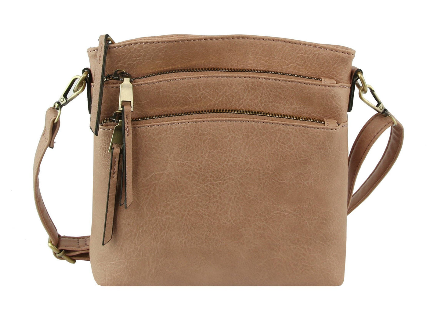 MiMi Wholesale - LQ284-1 Triple Zipper Crossbody Bag