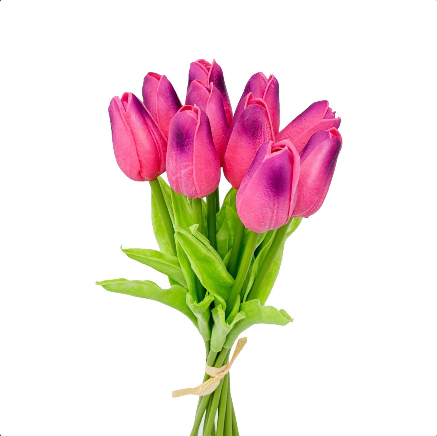 Sun Decorer - Faux Real Touch Tulip Stems (Bunch of 10)