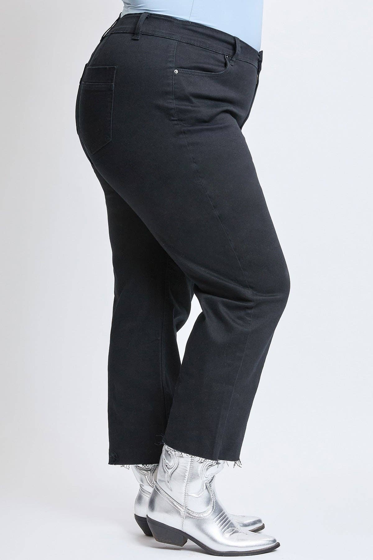 YMI - Plus High Rise Cropped Wide Leg Trouser-EP209207