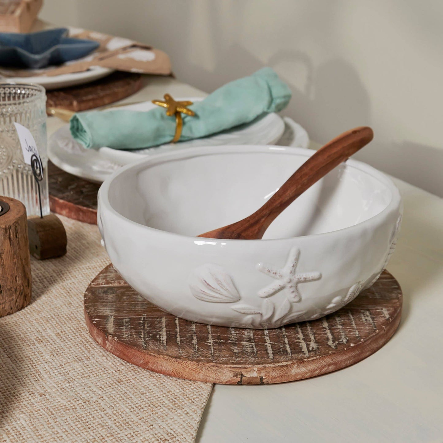 Primitives by Kathy - Embossed Beach Serving Bowl