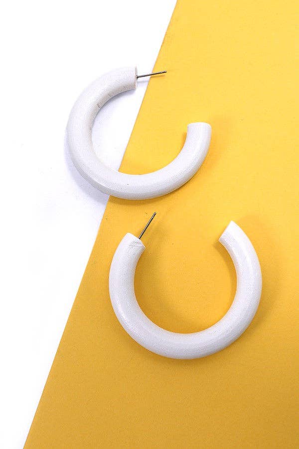 JOSSLYN by wall to wall - COLORFUL WOOD HOOP EARRINGS | 31E23585