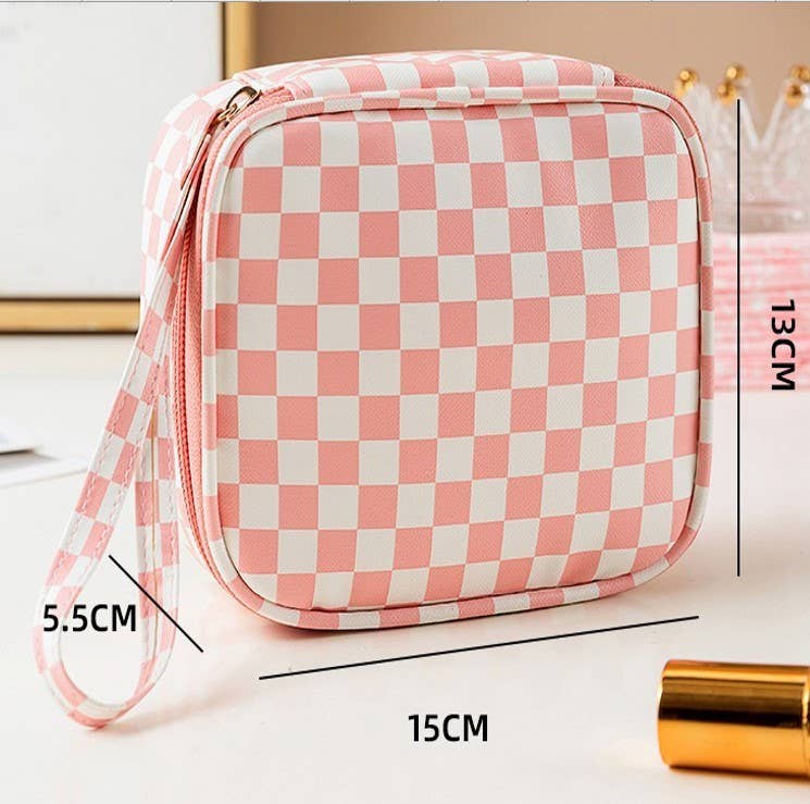 JOSSLYN by wall to wall - TRAVEL CHECKER MAKEUP COSMETIC POUCH BAG | 40P537