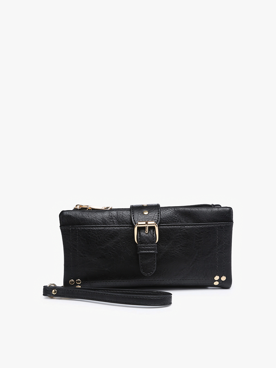 Jen & Co. - WL2230 Cadence Buckle Wallet/Clutch w/ Zip Top