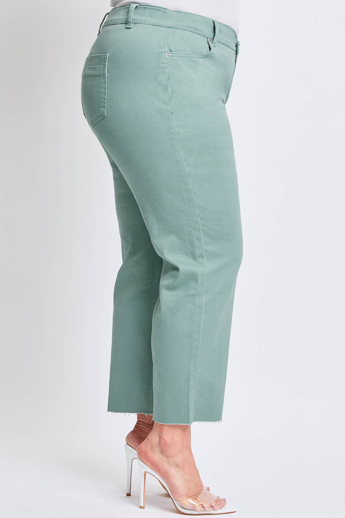 YMI - Plus High Rise Cropped Wide Leg Trouser-EP209207