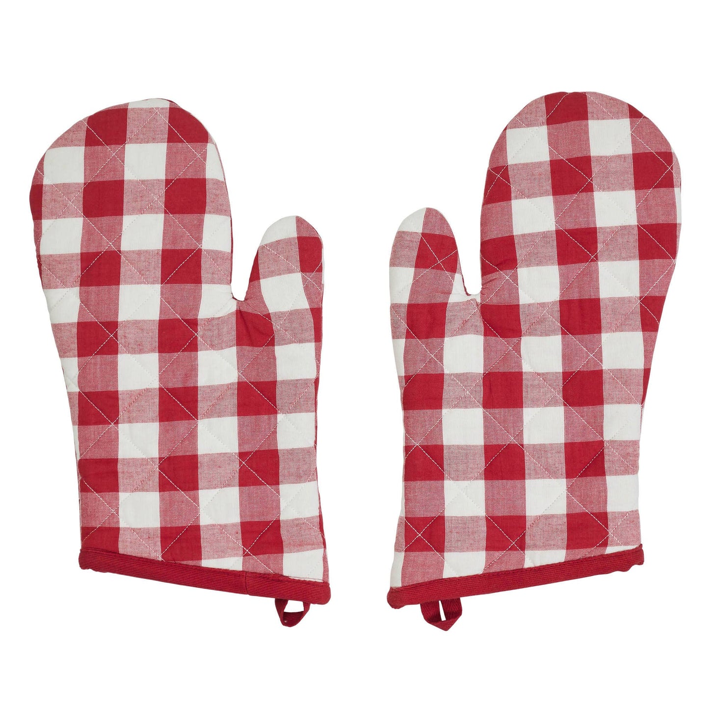 VHC Brands - Annie Red Gingham Check Oven Mitt Set of 2