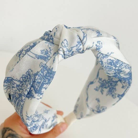 JOSSLYN by wall to wall - FLORAL TOILE PATTERN VINTAGE HAIR BAND BANGS | 40HB168