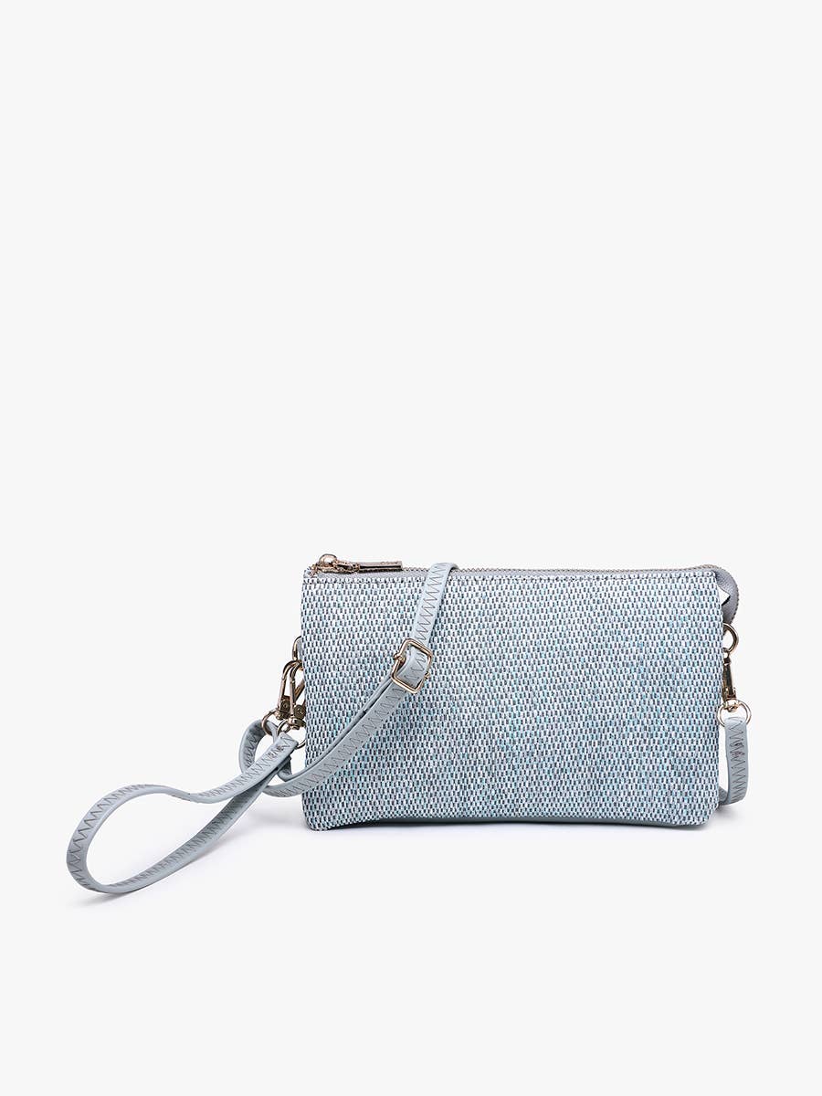 Jen & Co. - M013MSTW Riley Micro Straw 3 Compartment Crossbody/Wristlet