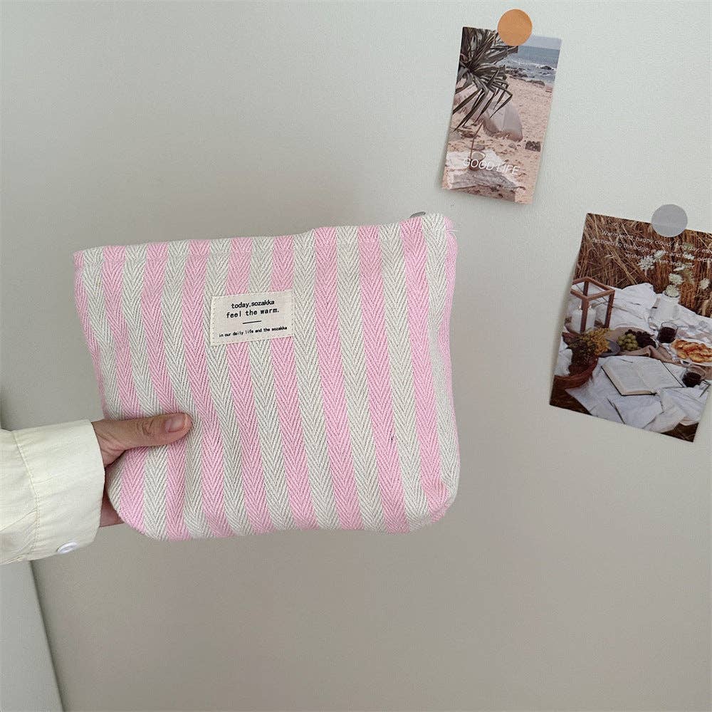 Dipped Shop - Striped Color Block Simple Make Up Bag DP25A565