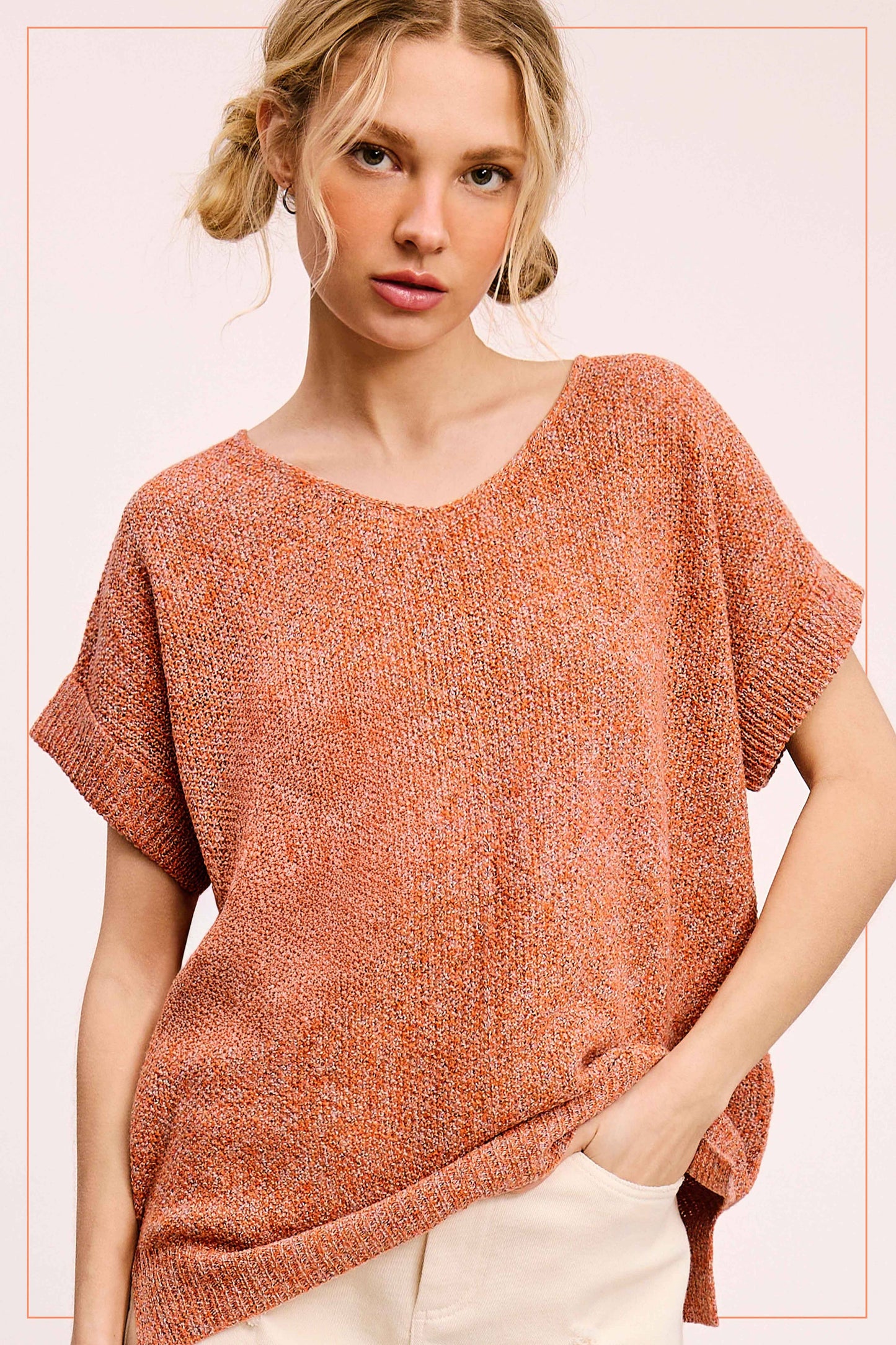 La Miel - MCS3580-Soft Textured Pullover Sweater Game Day Halloween