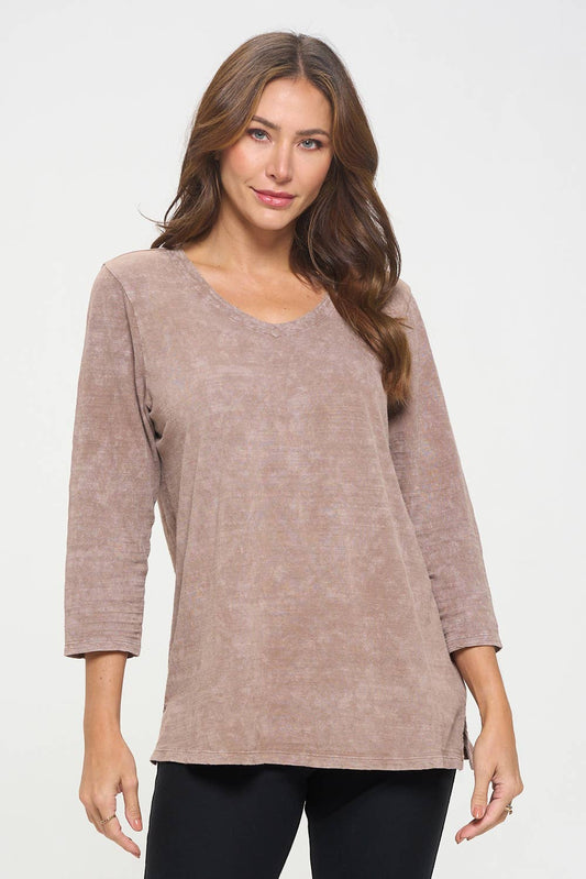 3/4 Sleeve V Neck Missy Perfect Tee - Style TS101