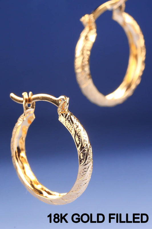 Urbanista - 18K Gold Filled Textured Hoop Earrings