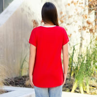 Striped Sequin Half Sleeve Top
