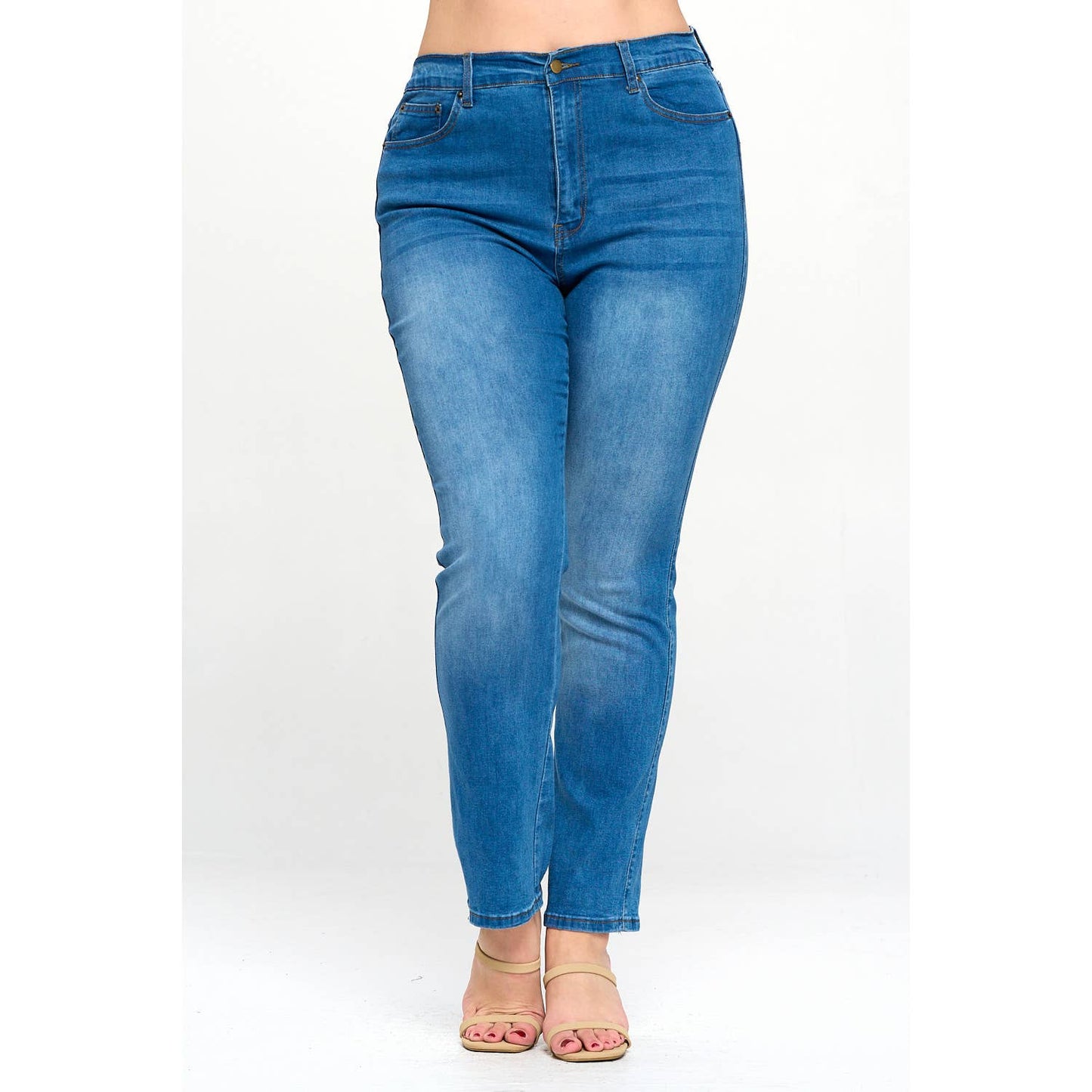 Kimberly High Waist Plus Size Jean Medium Blue