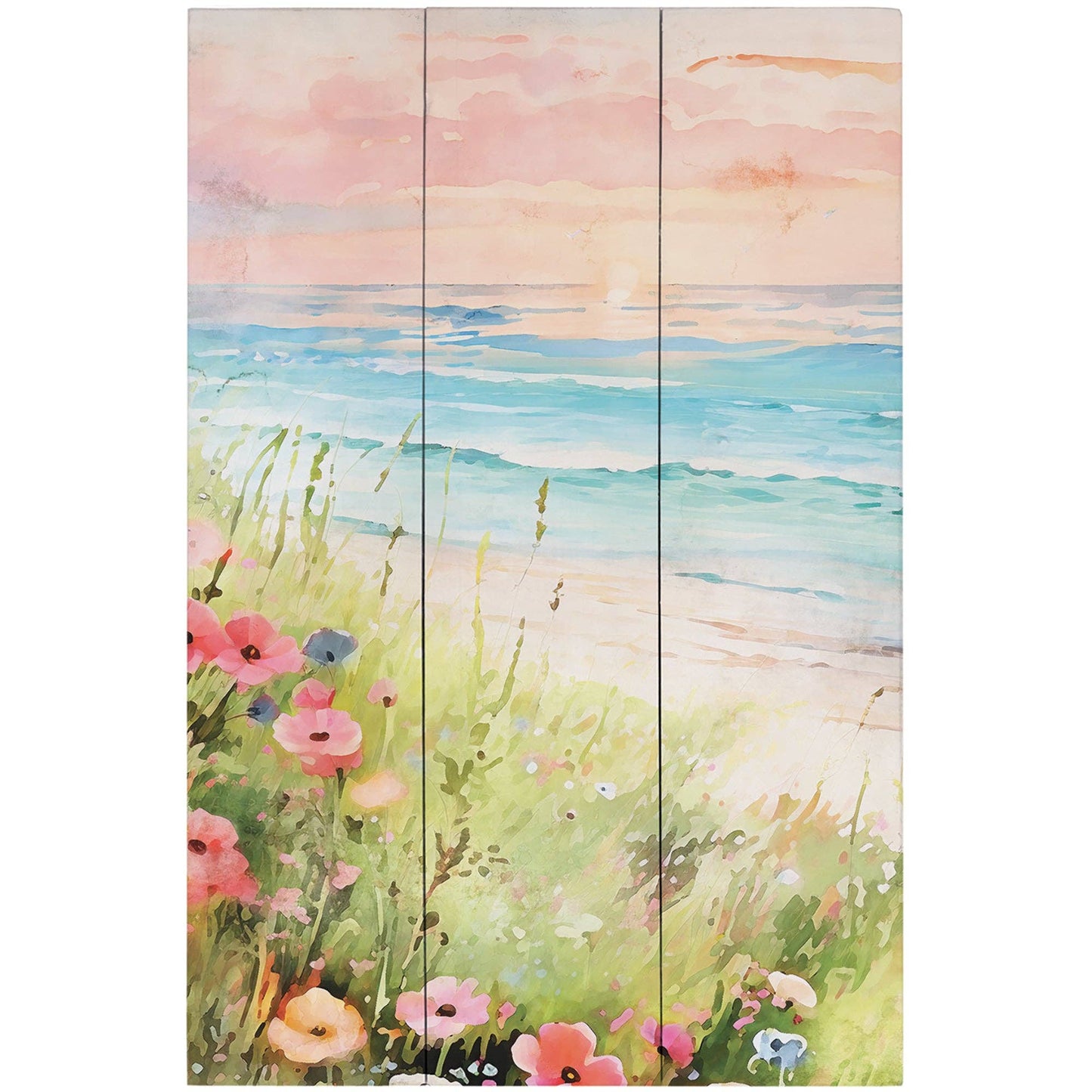 Sincere Surroundings - Wildflower Beach Sunset - Rustic Pallets