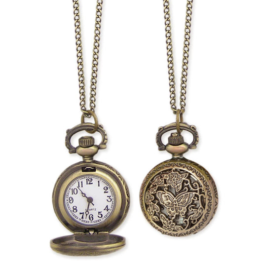 ZAD - All a Flutter Gold Butterfly Pocket Watch Necklace