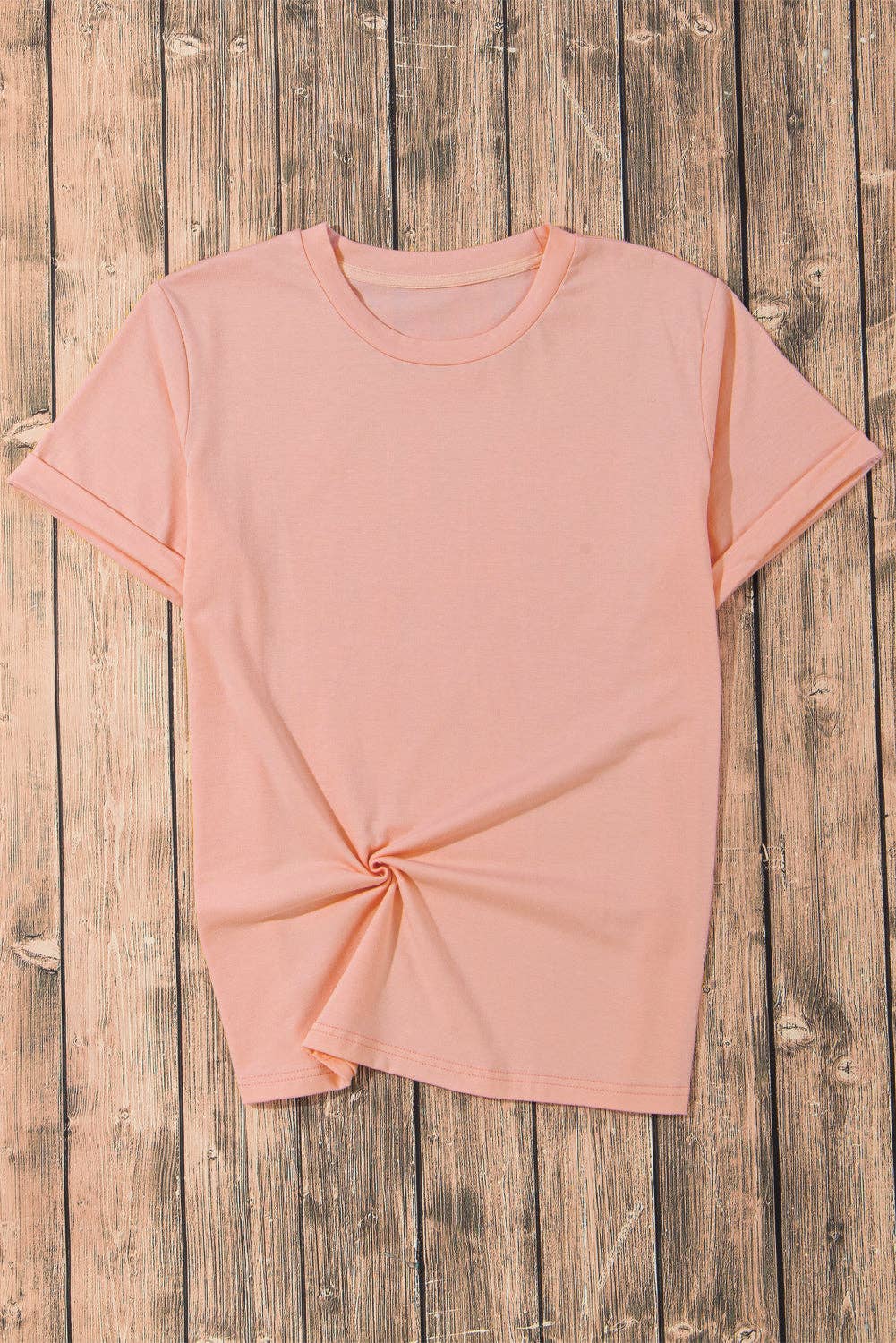 PRETTY BASH - PRETTY BASH Solid Short Sleeve Crew Neck Tee