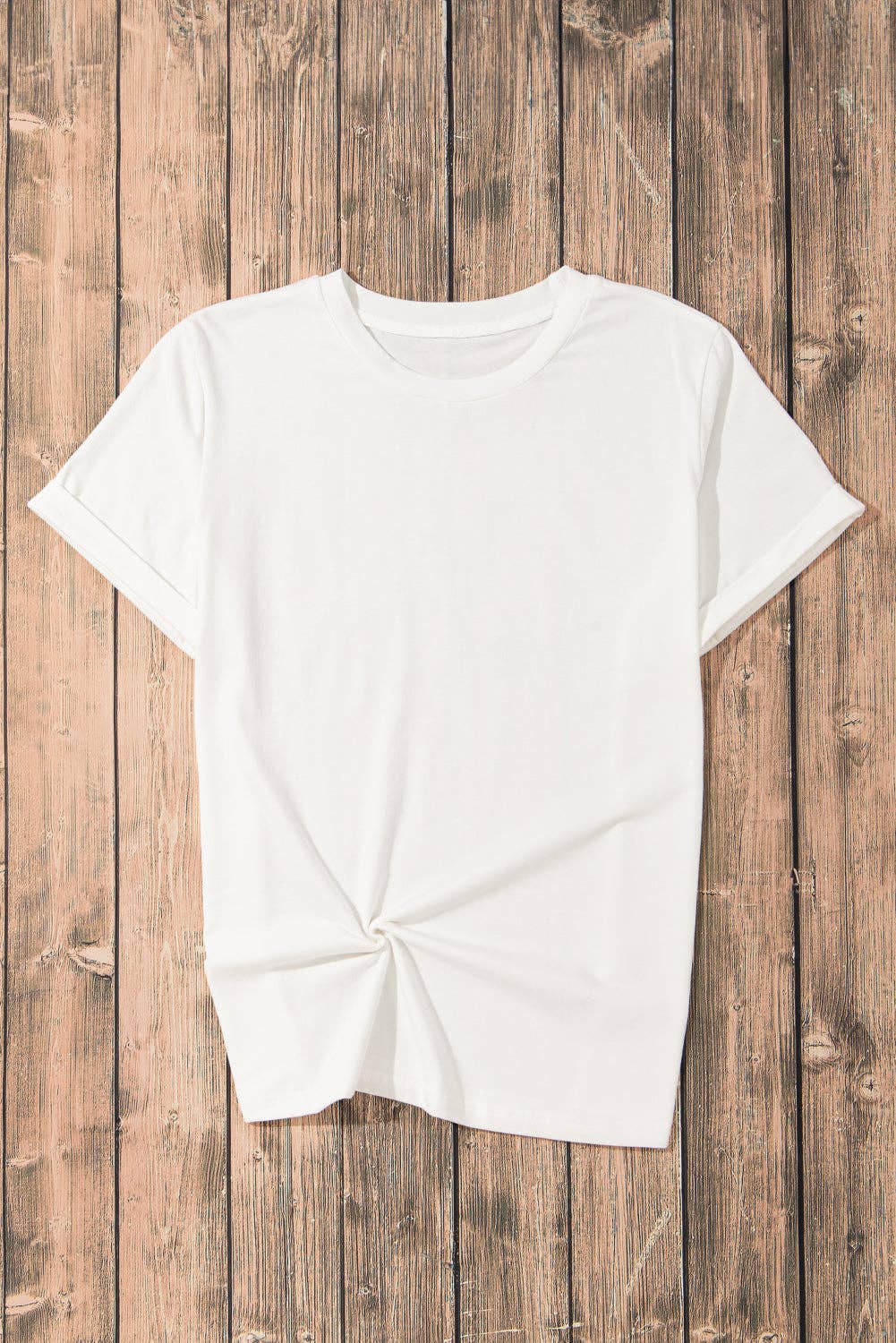 PRETTY BASH - PRETTY BASH Solid Short Sleeve Crew Neck Tee