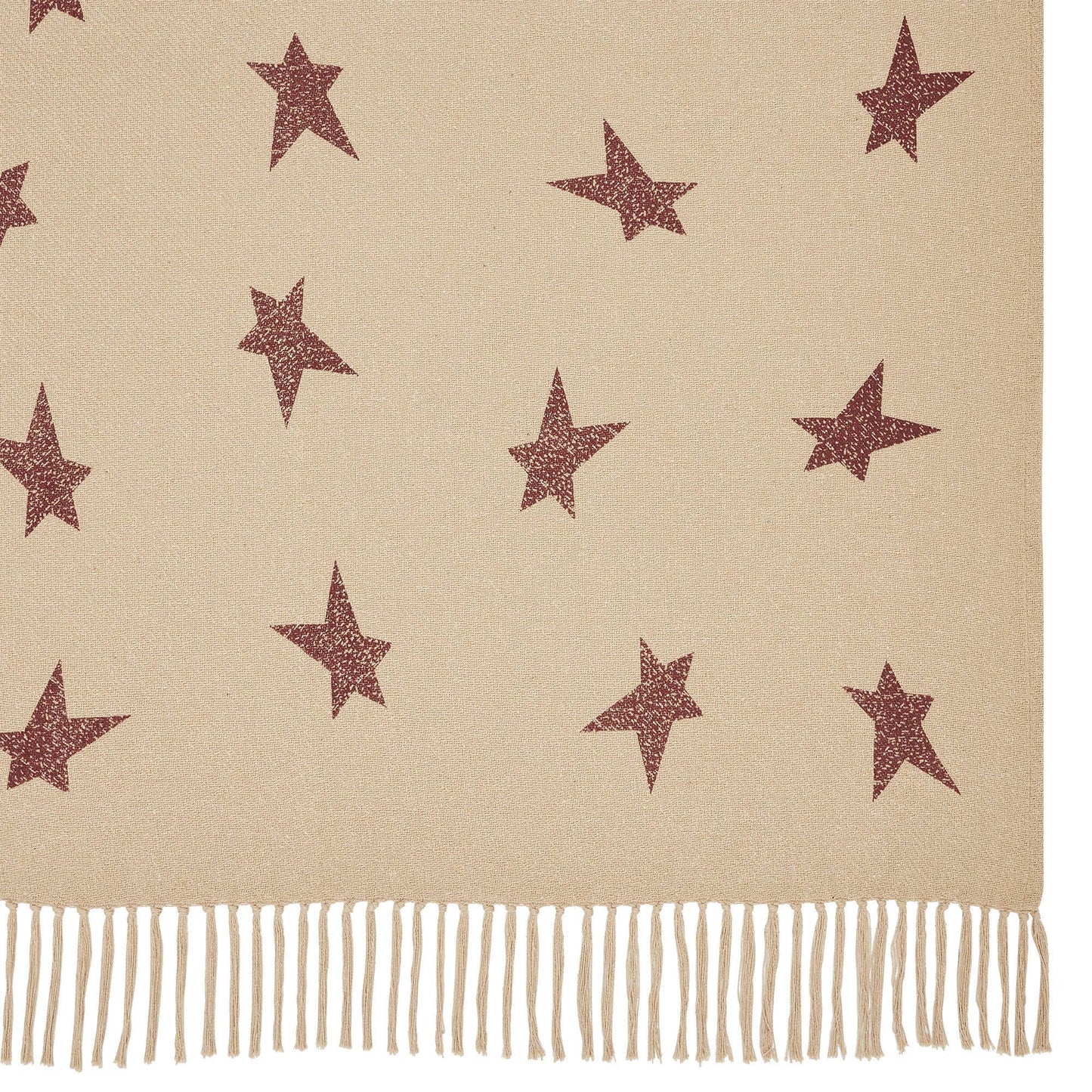 VHC Brands - Burgundy Primitive Star Woven Throw Blanket 50x60 Gable