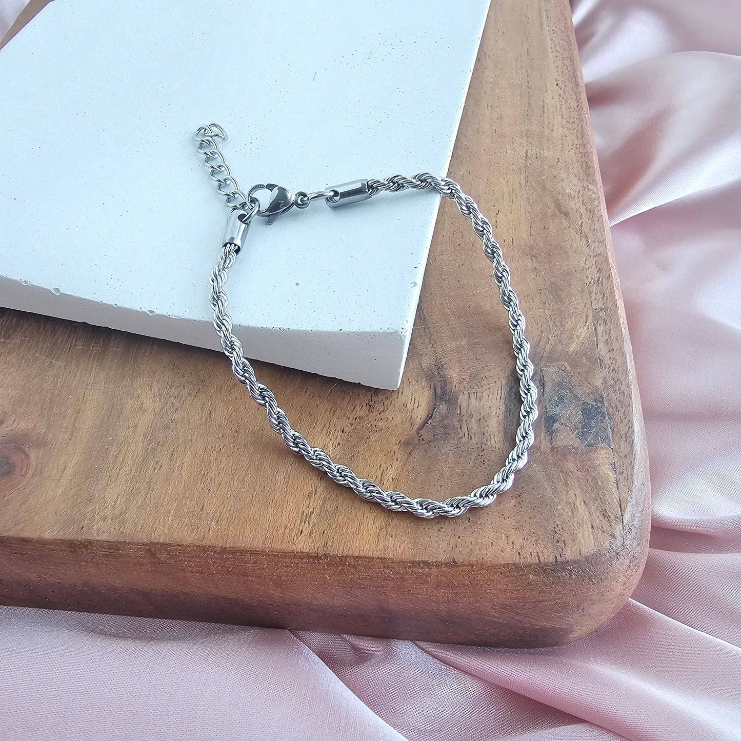 Spiffy & Splendid - Luxe Silver Rope Bracelet