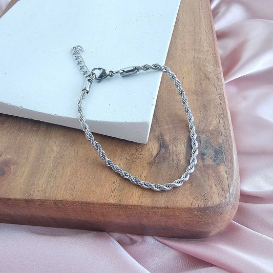 Spiffy & Splendid - Luxe Silver Rope Bracelet