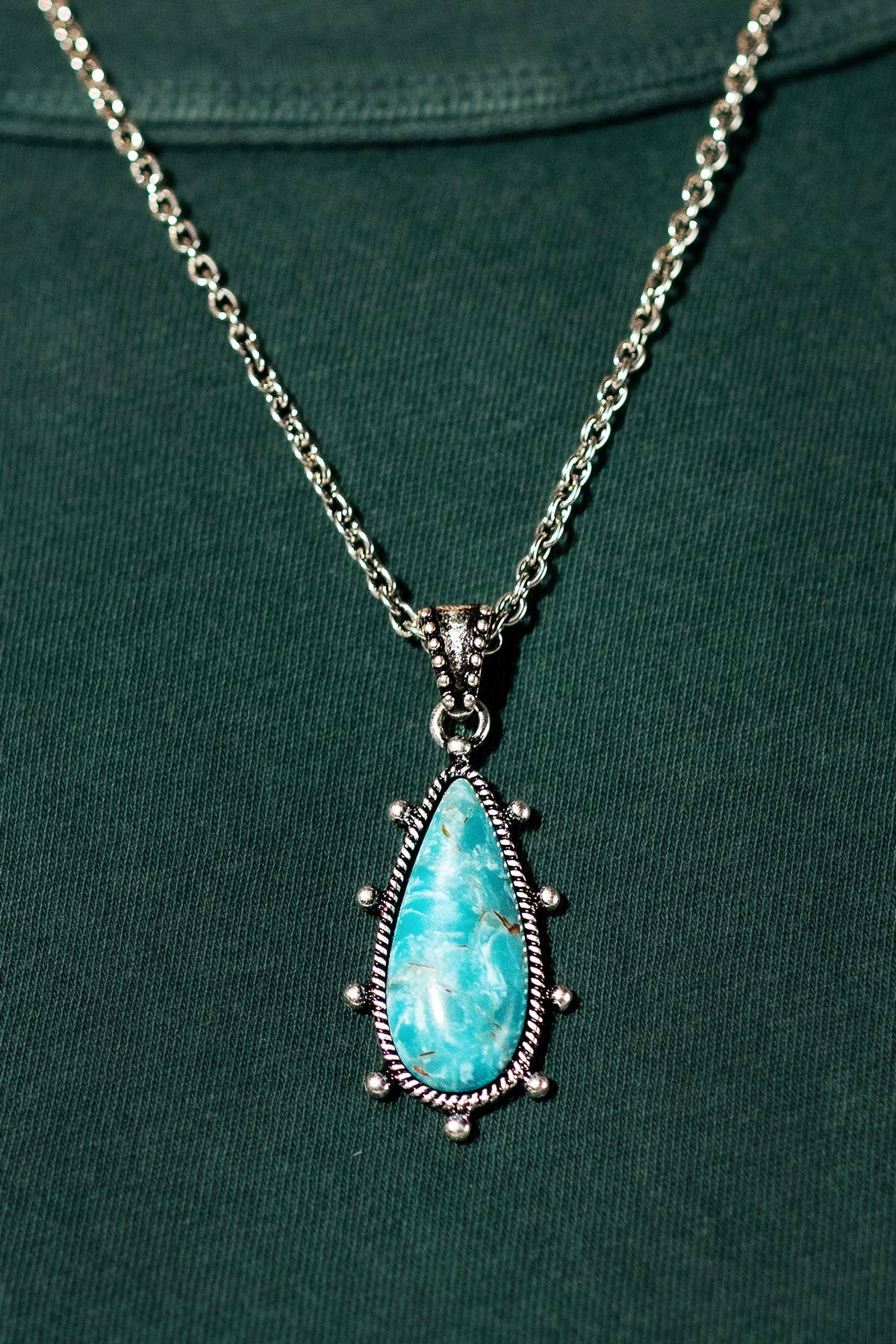 Urbanista - Western Ball TXR Hand Stone Teardrop Necklace