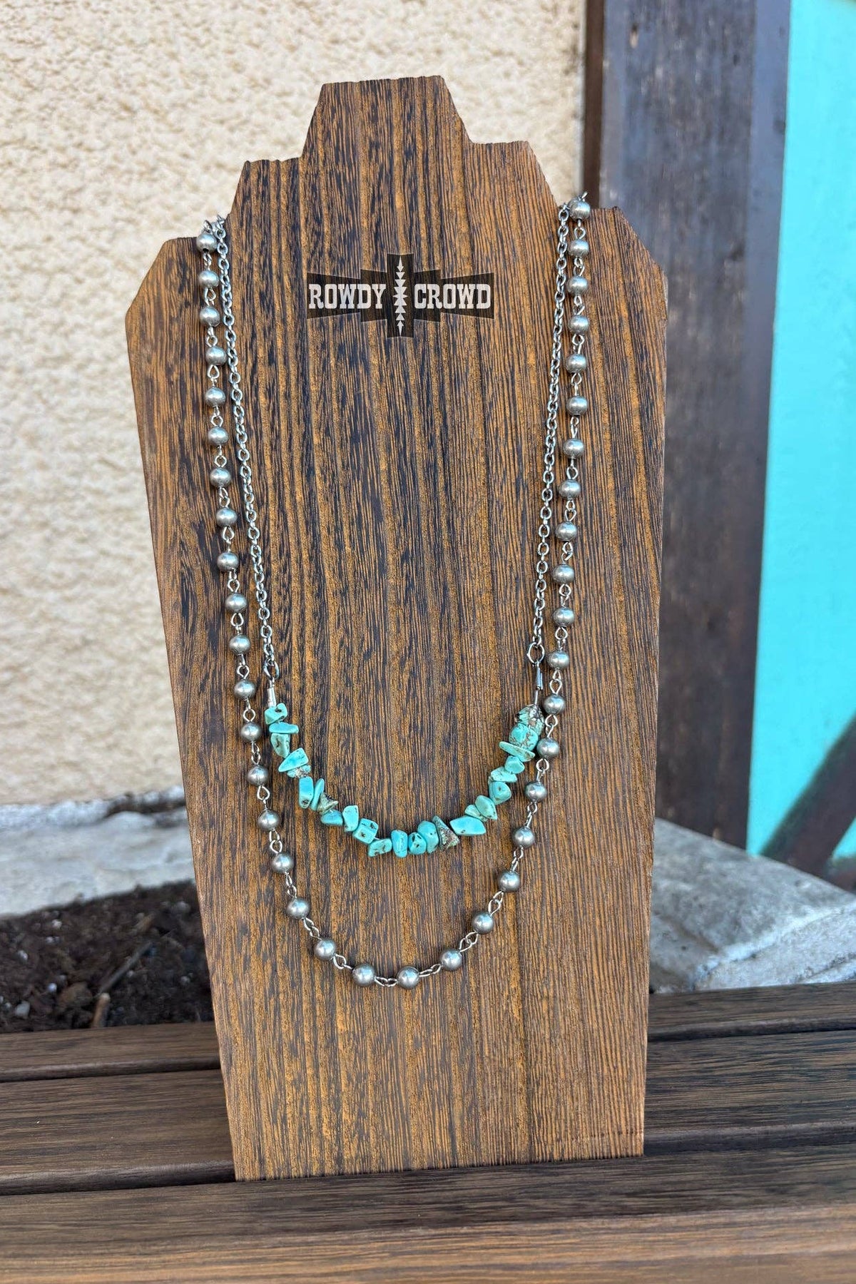 Rowdy Crowd Clothing - Turquoise Pearl Necklace
