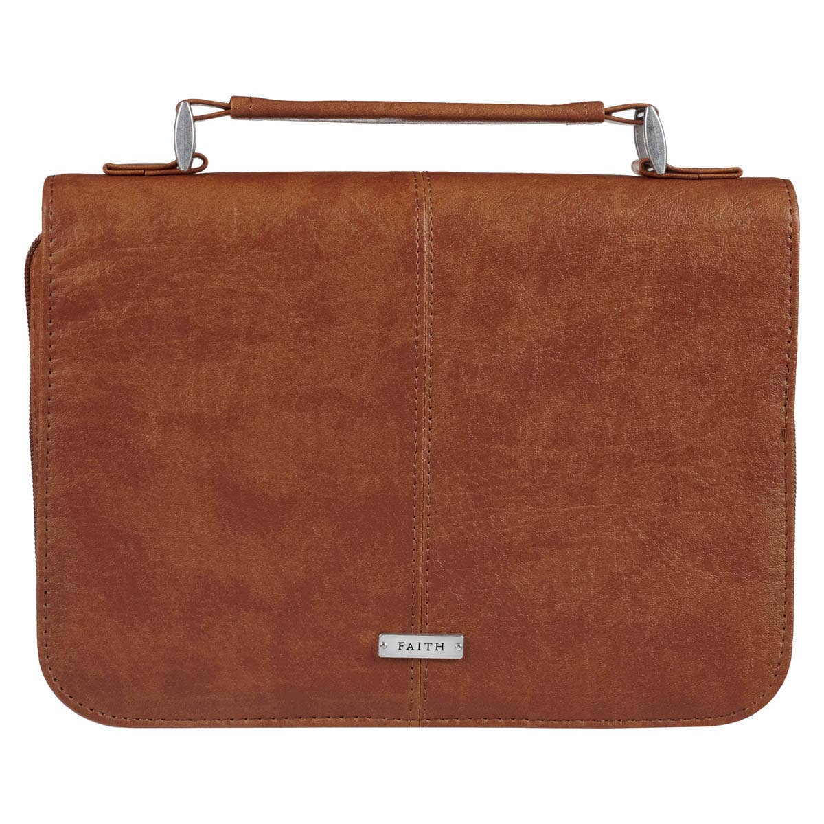 Christian Art Gifts - Bible Cover Classic Brown Faith Badge