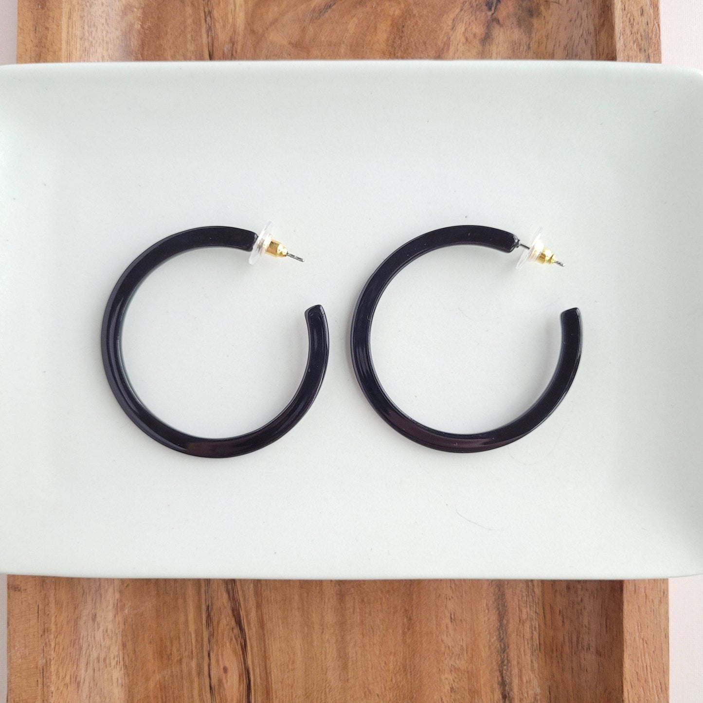 Spiffy & Splendid - Cameron Hoops - Black // Jewelry, Earrings, Fall