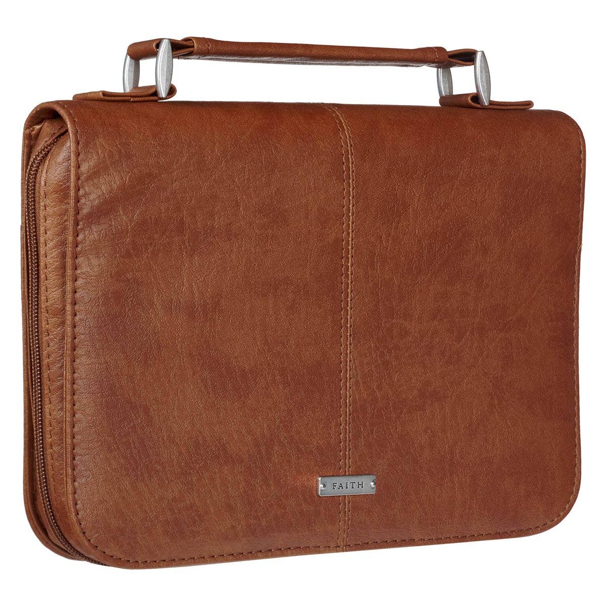 Christian Art Gifts - Bible Cover Classic Brown Faith Badge