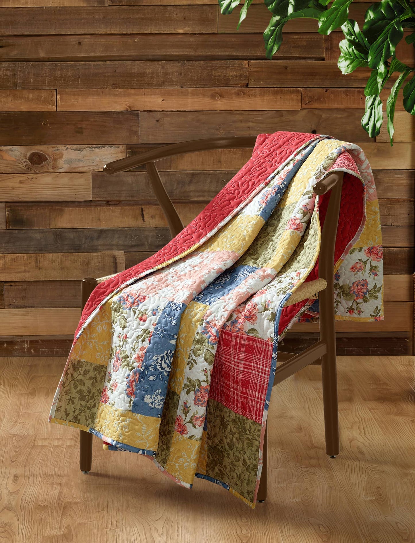 Peking Handicraft - Farmhouse Floral Throw