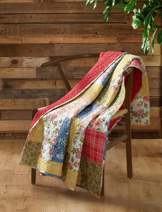 Peking Handicraft - Farmhouse Floral Throw