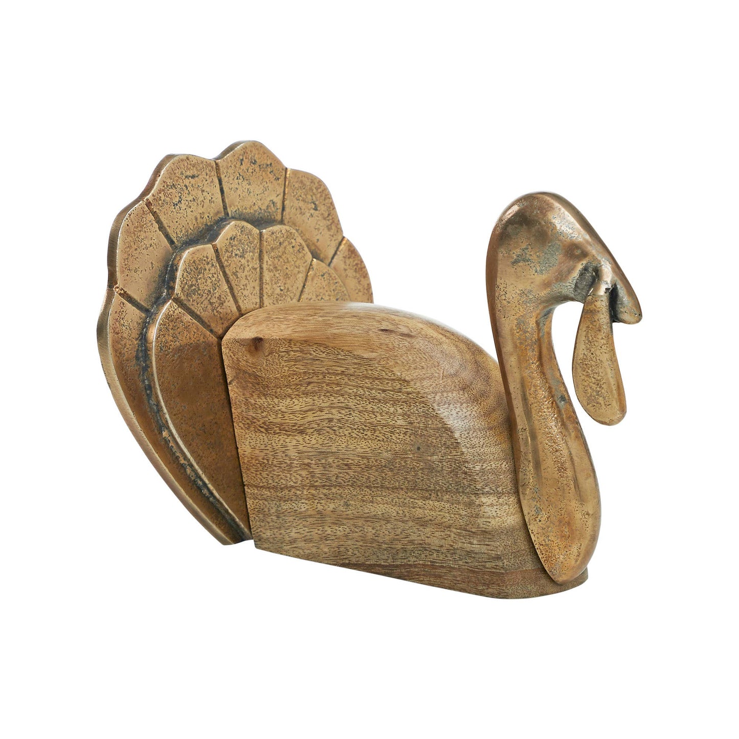 VHC Brands - Wooden Turkey w/ Burnished Gold Rustic Fall Decor8.5"