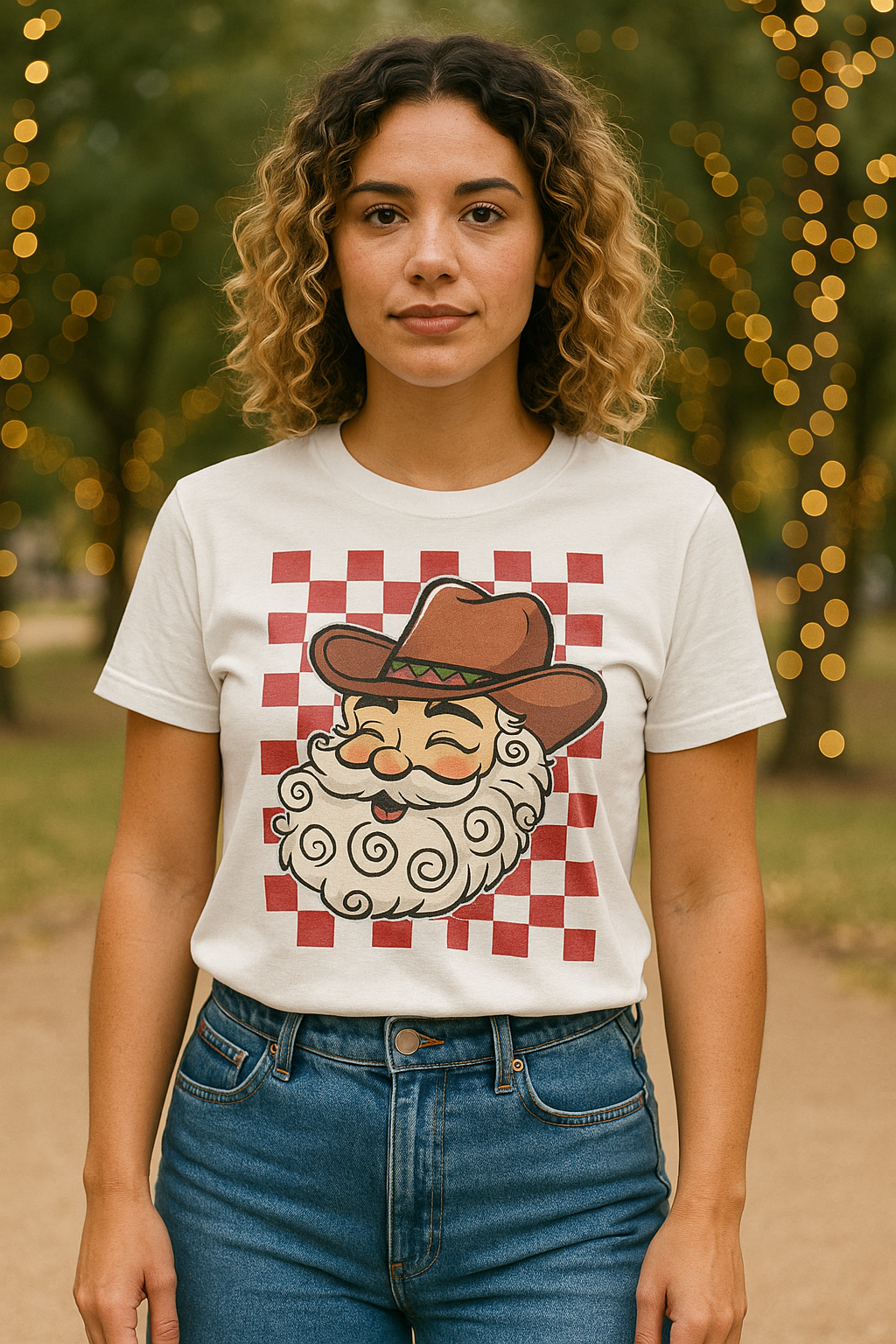 L&B Life - BC CHECKER SANTA T-SHIRT