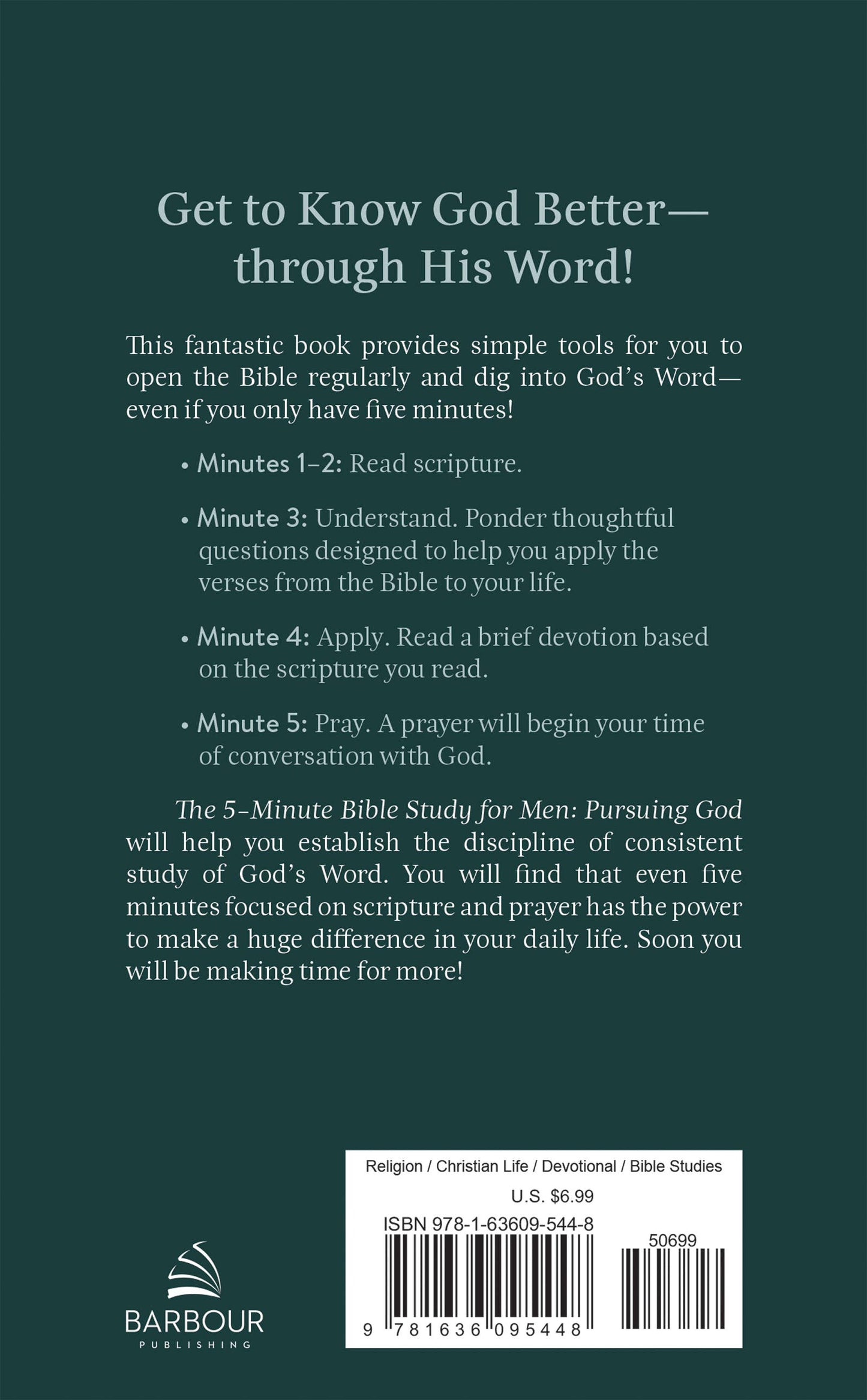 Barbour Publishing, Inc. - The 5-Minute Bible Study for Men: Pursuing God