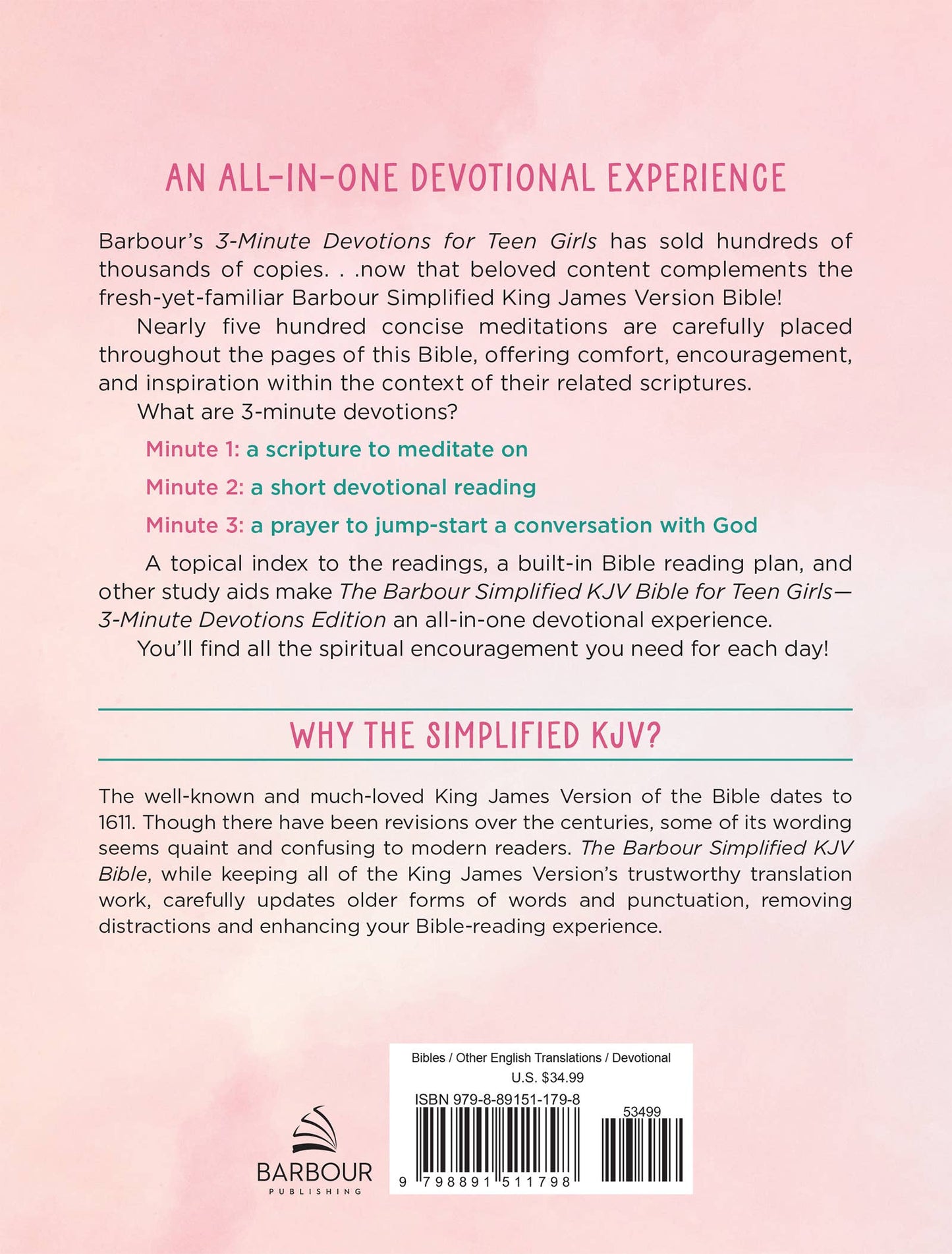 Barbour Publishing, Inc. - The Barbour Simplified KJV Bible for Teen Girls