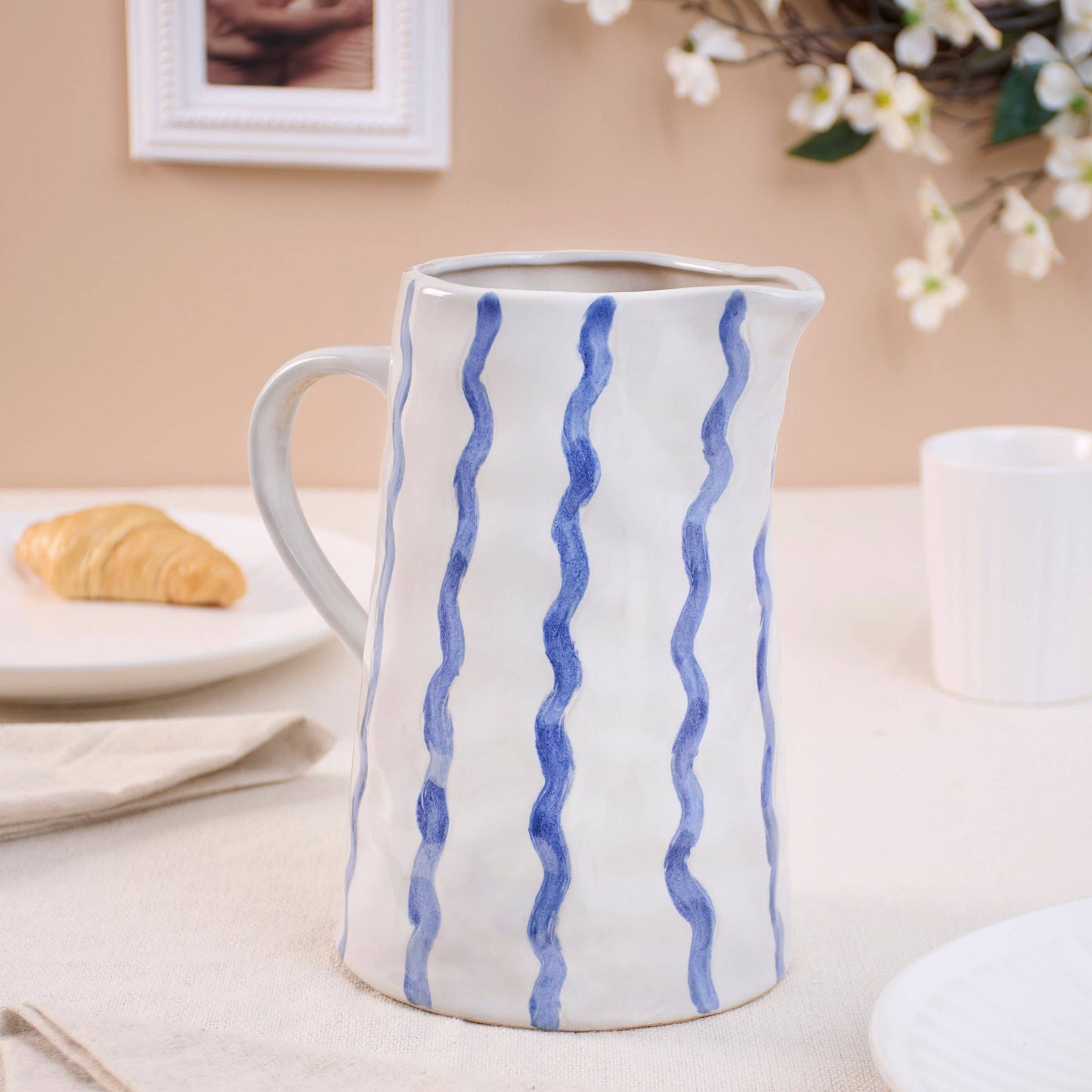 Primitives by Kathy - Blue Stripe Pitcher