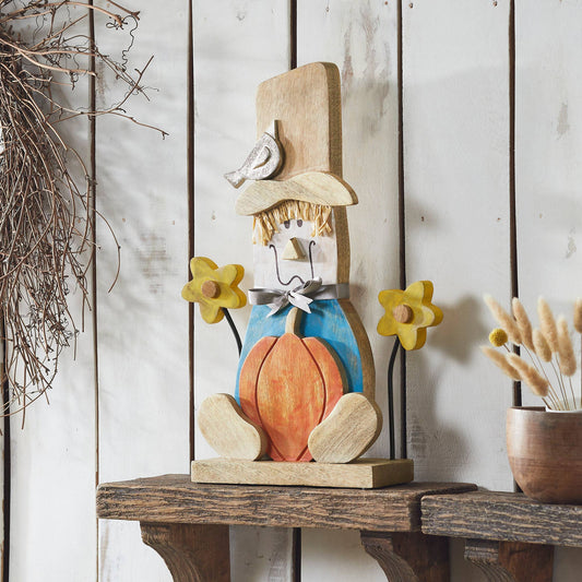VHC Brands - Rustic Painted Scarecrow 16.5" Farmhouse Fall Harvest Decor