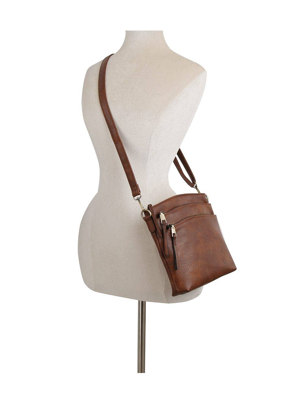 MiMi Wholesale - LQ284-1 Triple Zipper Crossbody Bag