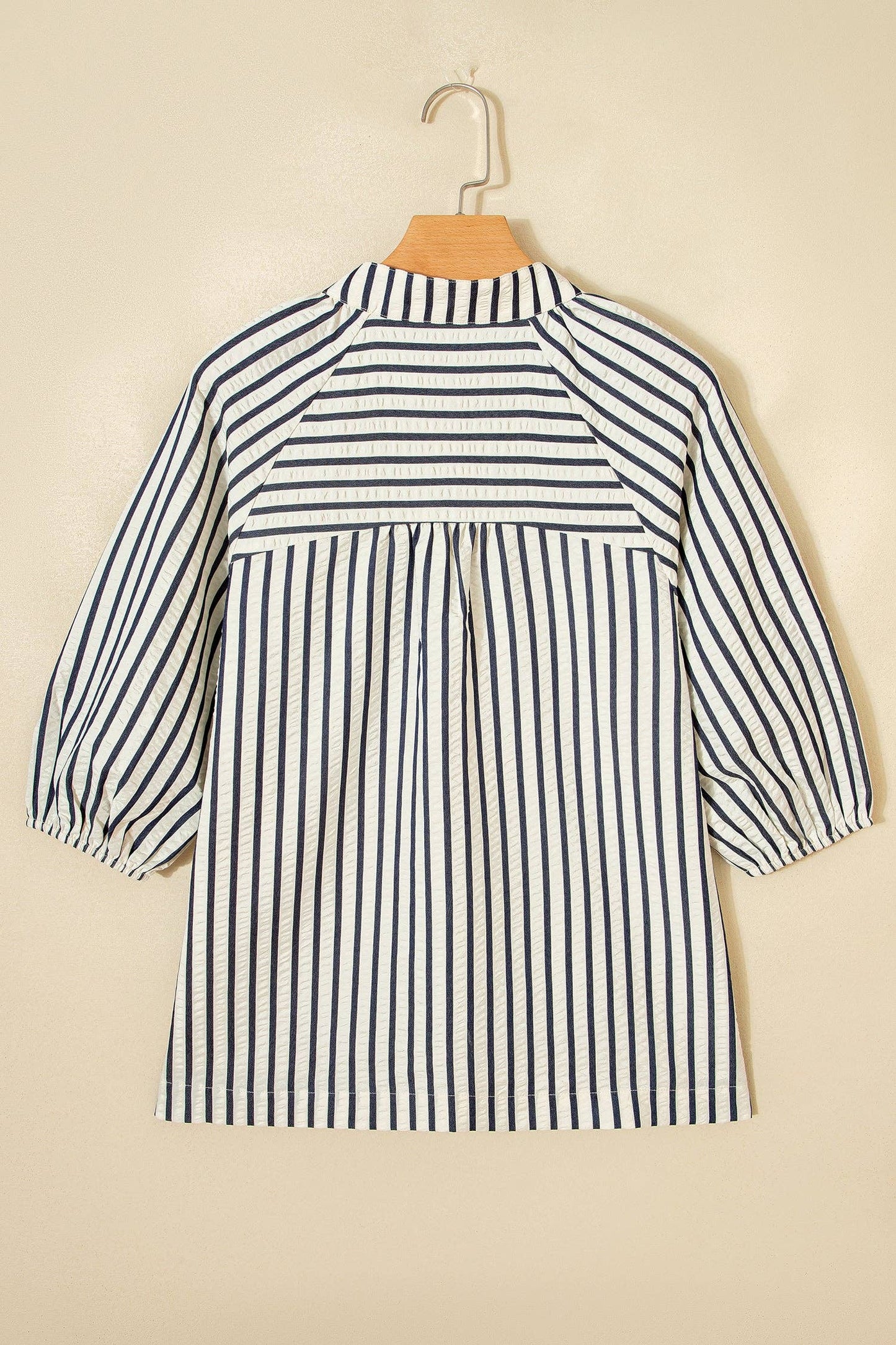 PRETTY BASH - PRETTY BASH Stripe Floral Embroidered 3/4 Sleeve Blouse