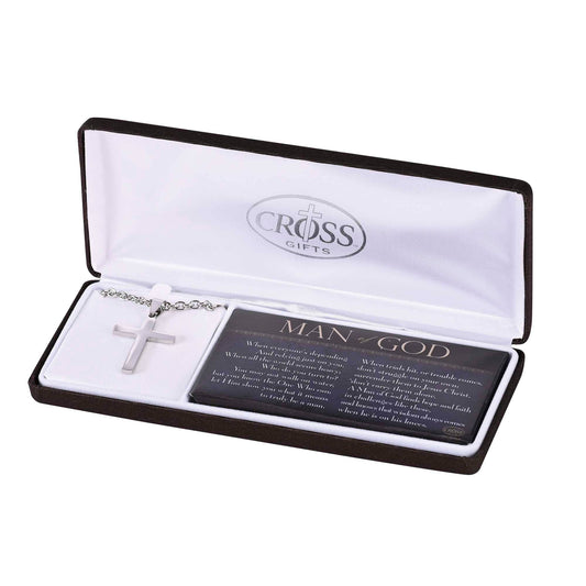 Dicksons - Man of God Necklace Box Cross Stainless Steel