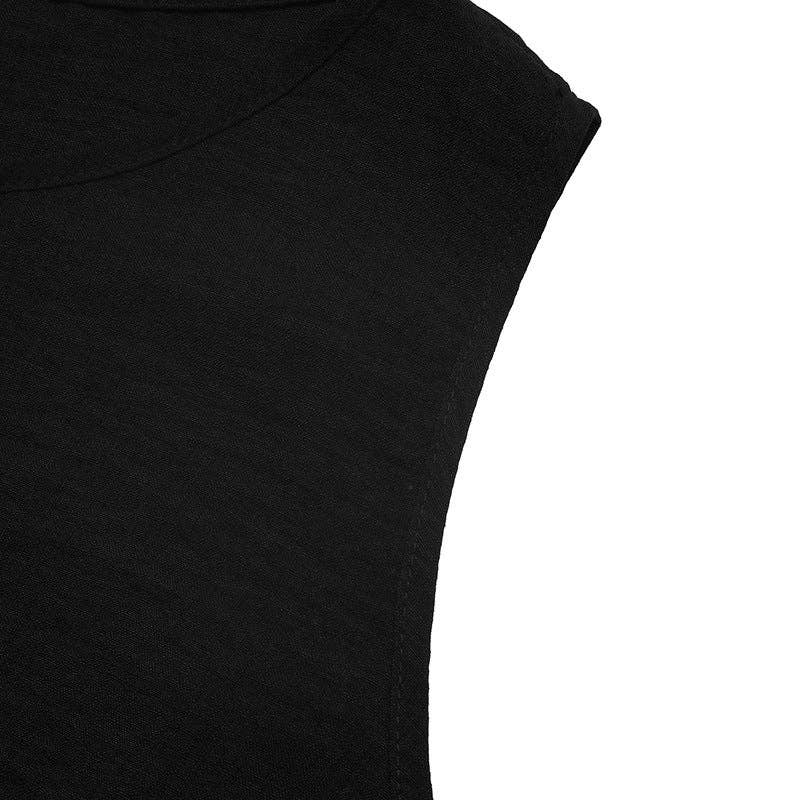 Lovesoft - Black Contrast Trim Sleeveless Top and Shorts Set